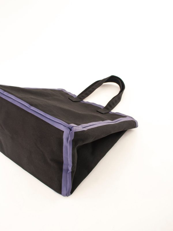 Canvas tote bag, black & purple Sale