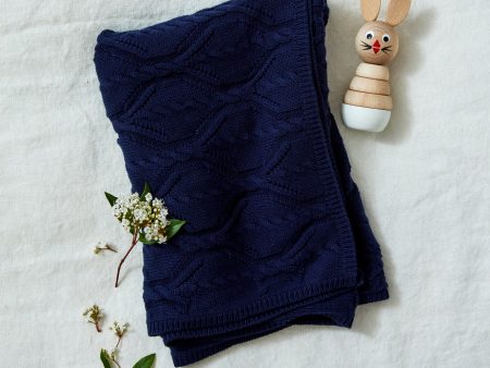 Beanstork Bonny Blanket - Navy Online Hot Sale