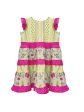 Zaza Couture Floral Dress in Lime and Hot Pink (Size 1-12) Hot on Sale