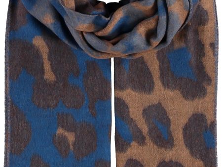 Fraas 625281 560 Cobalt Chocolate Tonal Animal Print Cashmink Wrap Online Hot Sale