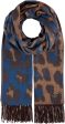 Fraas 625281 560 Cobalt Chocolate Tonal Animal Print Cashmink Wrap Online Hot Sale