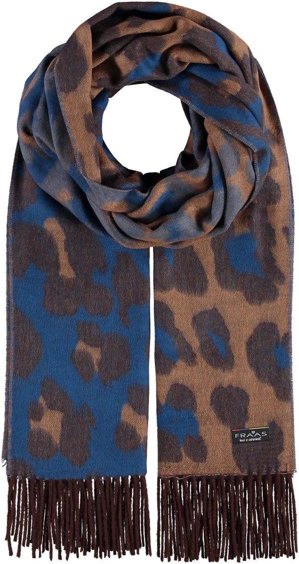 Fraas 625281 560 Cobalt Chocolate Tonal Animal Print Cashmink Wrap Online Hot Sale