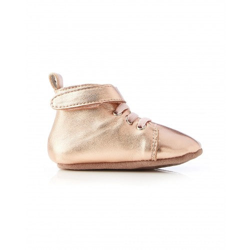 Walnut Hunter Leather Bootee in Rose Gold Online now