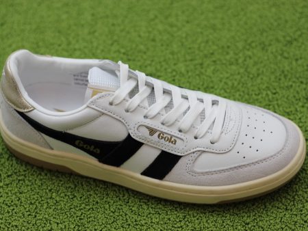 Women s Hawk Sneaker - White Black Gold Leather Suede Supply