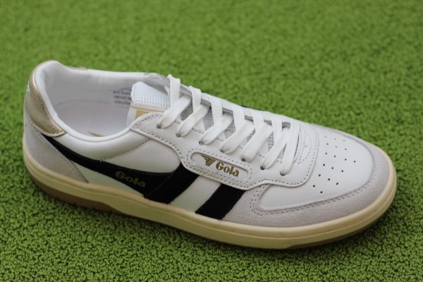 Women s Hawk Sneaker - White Black Gold Leather Suede Supply