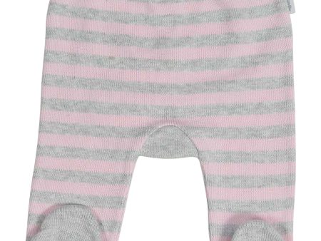 Korango Baa Baa White Sheep Stripe Knit Legging - Pink Grey Stripe Cheap