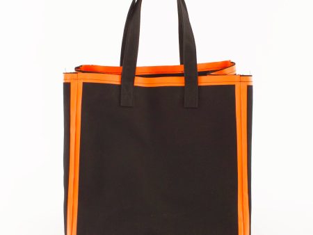 Canvas tote bag, black&orange Sale