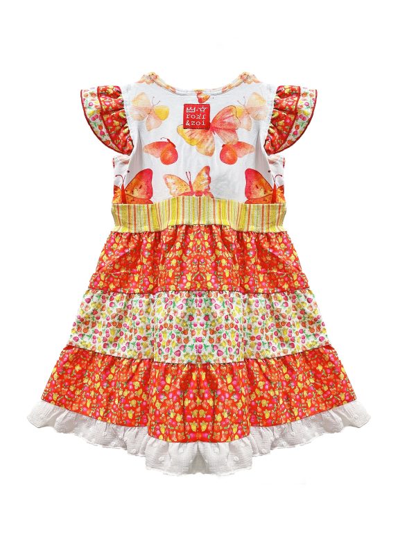 Zaza Couture Roki & Zoi Butterfly Dress in Red and Yellow Print (Size 000-4) Fashion