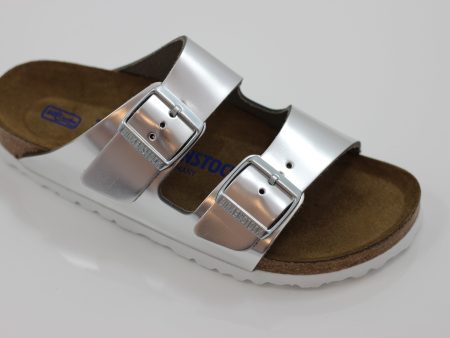 Women s Arizona Sandal - Metallic Silver Leather Online now