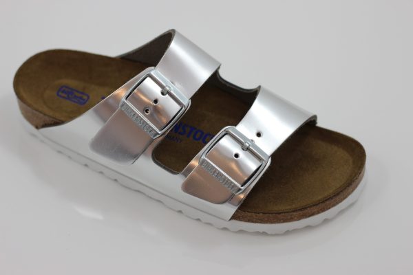 Women s Arizona Sandal - Metallic Silver Leather Online now