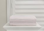 L il Fraser 1 Piece Fitted Cot Sheet - Pink & White Stripes For Sale