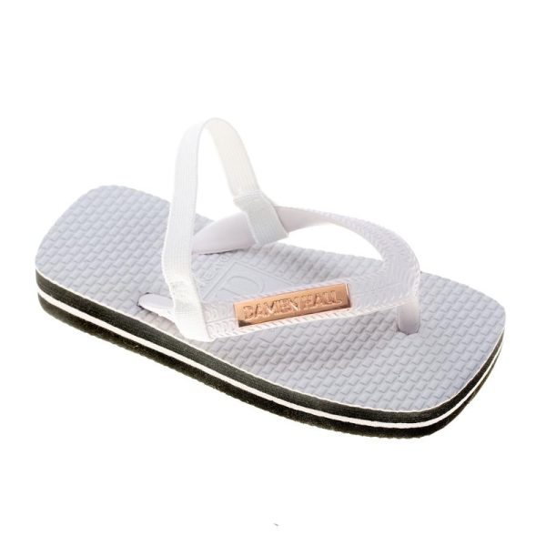 Damien Hall Flip Flops - White (Size 8-1) For Sale