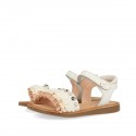 WHITE SANDALS WITH STUDS AND FRINGE FOR GIRLS 44664 Supply