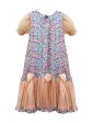 Zaza Couture Blue Pink Floral Print Dress with Gold Frill (Size 2-12) Fashion