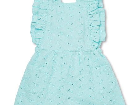 Walnut Helena Patch Dress in Aqua Supply