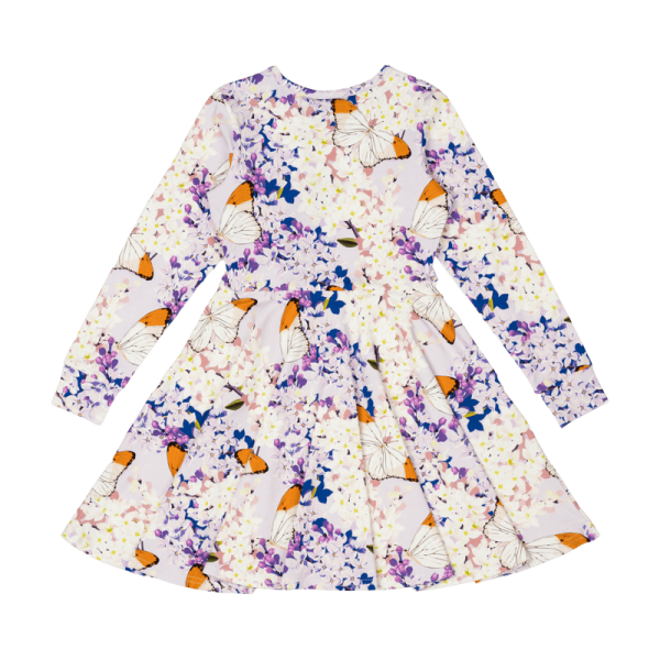 Rock Your Kid Lilac Florals Waisted Dress - Floral (Size 2-12) Online