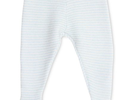 Bebe Blue Stripe Knitted Foot Legging For Sale