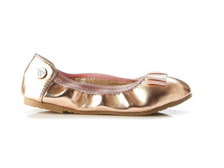 Walnut Catie Bow Ballet in Rose Gold Sale