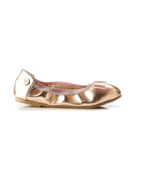 Walnut Catie Bow Ballet in Rose Gold Sale