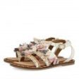 WHITE SANDALS WITH PINK AND GREY POMPONS FOR GIRLS For Cheap