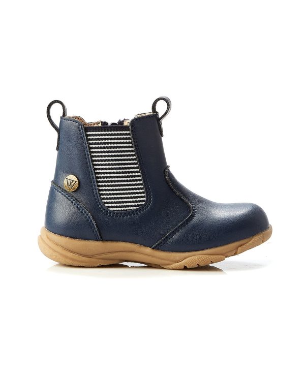 Walnut Rodeo Leather Boot - Navy For Cheap