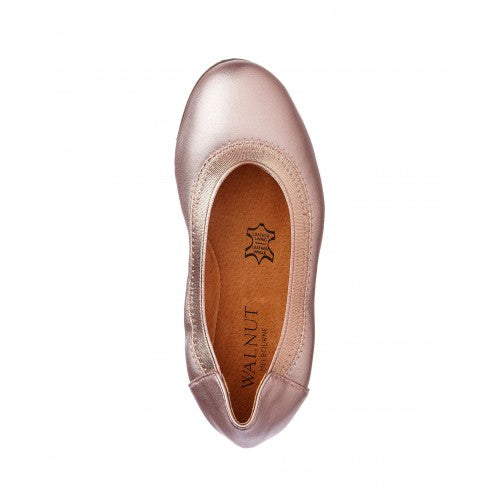 Walnut Ava Girl Ballet Metallic Rose Fashion