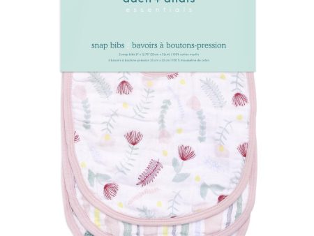 Aden + Anais Essentials 3 Packs Classic Snap Bibs - Floral Fauna For Sale