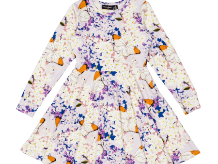 Rock Your Kid Lilac Florals Waisted Dress - Floral (Size 2-12) Online