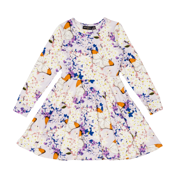 Rock Your Kid Lilac Florals Waisted Dress - Floral (Size 2-12) Online