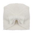 Bebe Layla Bow Knit Beanie in Cloud (Size NB-3Y) Online now