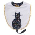 Fox & Finch Nordic Cat Bib with Dummy Clip- Navy Floral For Sale